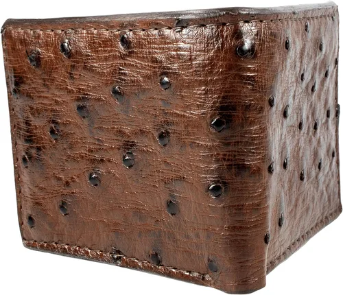 Miniatura 2 de Paquete Cinturón y Cartera de Piel de Avestruz Genuina Exótica Color Marrón