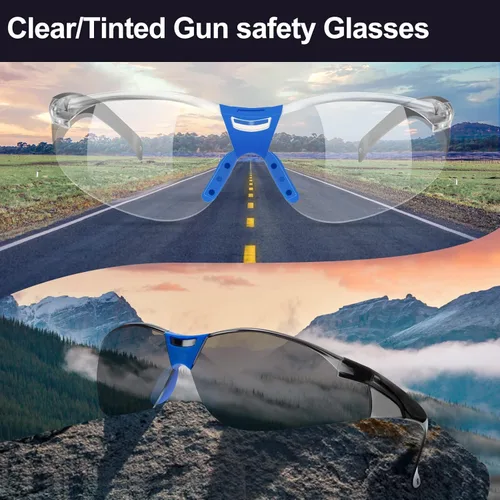 Miniatura 4 de Yewltvep Protección auditiva para disparos, protección auditiva con orejeras, gafas de seguridad para armas, tapones para los oídos, estuche de Negro