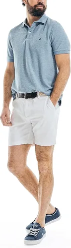 Miniatura 18 de Nautica playera polo clásica de mangas cortas, color sólido, para hombre