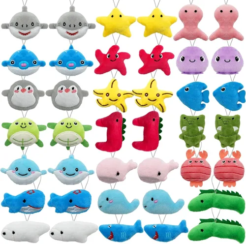 Miniatura 7 de XIPEGPA 40 PCS Juego de Juguetes de Peluche de Dinosaurio Mini, Lindo Llavero de Juguete de Dinosaurio Pequeño Relleno para Recuerdos de Fiesta