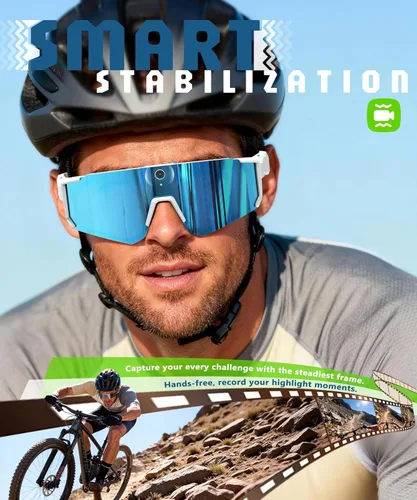 Miniatura 2 de Lentes inteligentes AI con cámara 4K, gafas de grabación de video con cámara, gafas de sol deportivas polarizadas con estabilización EIS