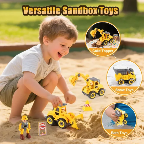 Miniatura 5 de LUDILO Juguetes para niños pequeños de 3 a 5 años: Mini ensamblaje DIY STEM juguetes educativos de construcción de camiones de juguete con taladro