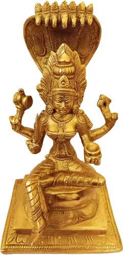 Miniatura 3 de GURU JEE™ Estatua de latón de la diosa india del sur Durga Mariamman sentada para Puja Mandir Regalos Decoración del hogar