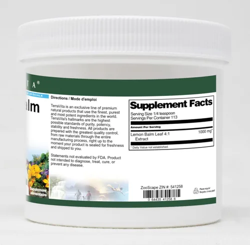 Miniatura 2 de TerraVita Polvo de extracto de hoja de bálsamo de limón 4:1 (4 oz, ZIN: 541258)