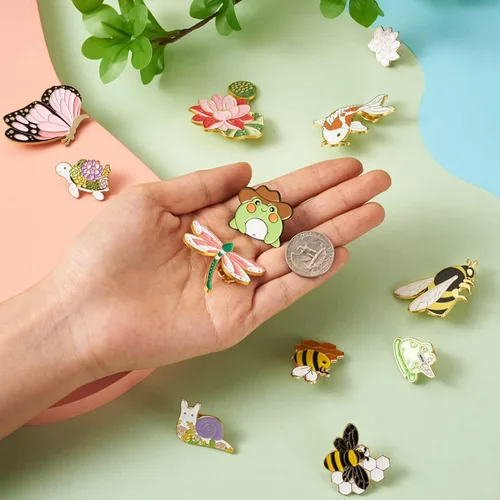 Miniatura 117 de Pandahall - Broches esmaltados de aleación con varios temas, broche de solapa, juego de pines esmaltados