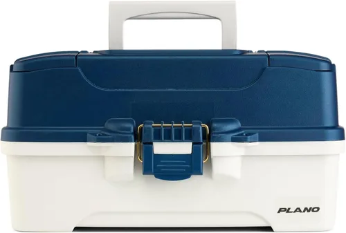 Miniatura 8 de Caja de señuelos de pesca marca Plano, de dos bandejas con doble acceso superior, Multi Azul/Blanco