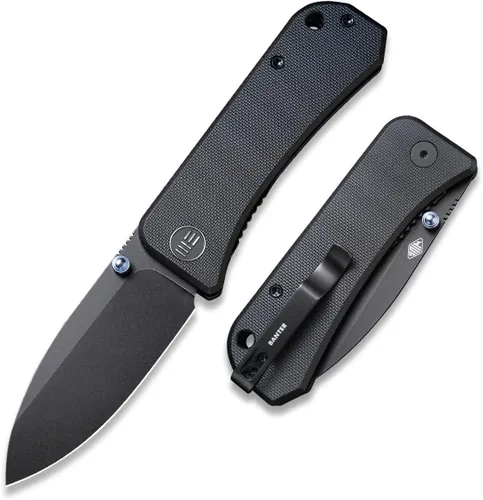 Cuchillo de bolsillo WeKnife Banter para EDC, cuchillo plegable Ben Petersen con hoja de 2.9" S35VN, abrebotellas de pulgar de titanio 2004B (Negro)