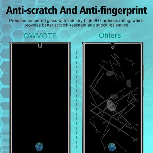 Miniatura 5 de 2 protectores de pantalla de TPU de privacidad (no vidrio templado) para Samsung Galaxy S22 Ultra 5G + 2 protectores de lente de cámara, película