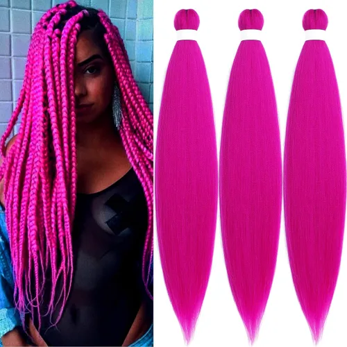 Miniatura 35 de Black Braiding Hair Pre Stretched 16 Inch Black Hair Extensions For Braiding Hypoallergenic Pre-stretched Braiding Hair Natural Knotless Crochet
