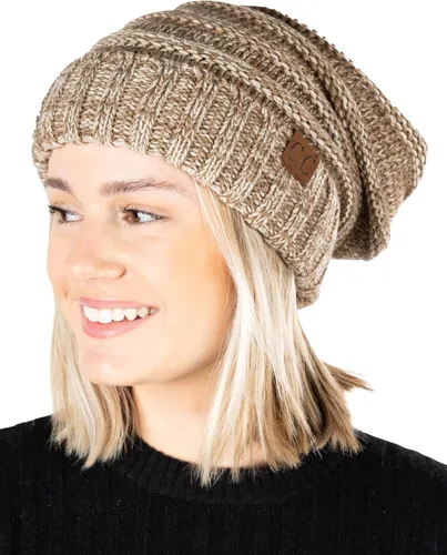 Miniatura 52 de Funky Junque Gorro de moda de punto trenzado de talla extragrande, grueso, abrigado, suave y holgado