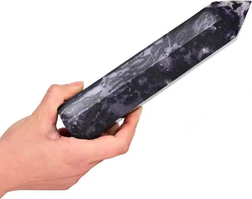 Miniatura 21 de AMOYSTONE Varita de obelisco hexagonal septario natural, torre de cristal curativo, 6 caras, pulida de 1.7 a 2 libras para reiki, chakra, regalos