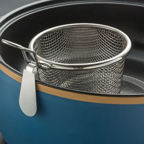 Miniatura 5 de 1 cesta de pasta de acero inoxidable, colador de fideos de bola de masa de araña de malla, colador de malla fina con asa, coladores de alimentos