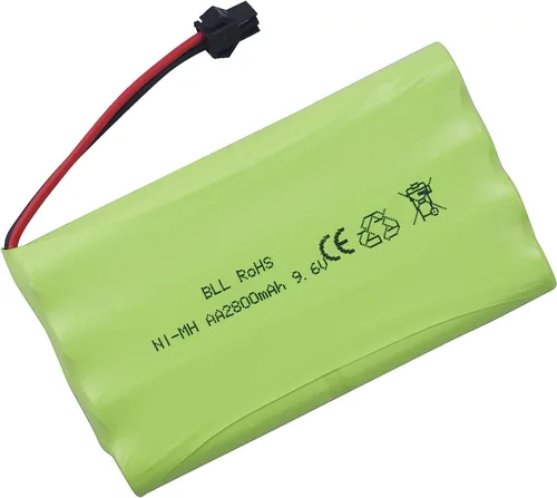 Miniatura 4 de Batería recargable AA de 9.6 V 2800 mAh con enchufe SM-2P con cable de carga USB para juguetes RC coches, camiones, tanques, vehículos