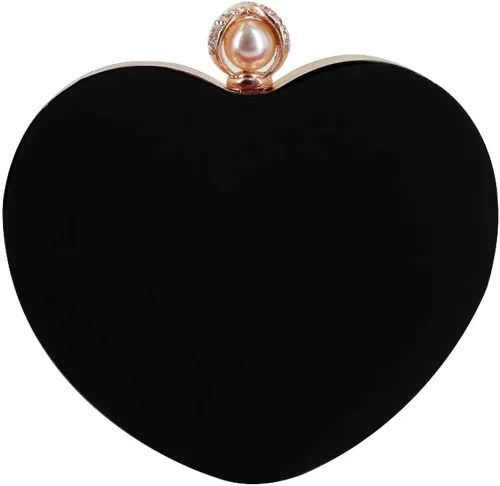 Mily - Bolso de mano con forma de corazón, bolso de hombro tipo mensajero, bolso de noche