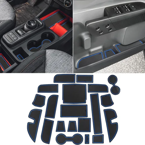 Miniatura 11 de Auovo Inserto para Portavasos Compatible con Accesorios Ford Maverick 2022 2023 2024 2025 Forros para Portavasos de Consola Central Forros para Negro