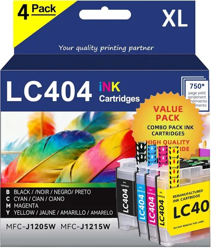 LC404XL - Cartuchos de tinta de repuesto compatibles con impresoras Brother lc404, funciona para impresoras MFC-j1205w MFC-J1205W XL y MFC-J1205w
