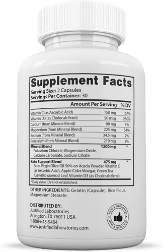 Miniatura 4 de Optimal Keto Extreme Pills 1675 mg Fórmula nueva y mejorada que contiene vinagre de sidra de manzana, aceite de oliva virgen extra en polvo, hoja