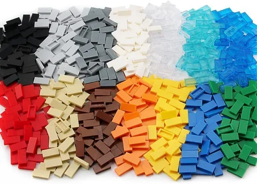 Miniatura 3 de 700 Piezas de Ladrillos Planos Multicolores 1×2, Bloques de Construcción a Granel para Superficies Lisas de Pared y Piso, Accesorios de Juguete