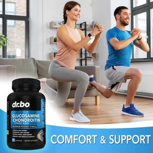 Miniatura 4 de Glucosamina, condroitina, MSM, cúrcuma, suplemento para la salud de las articulaciones, 2100 mg de hueso y articulaciones de rodilla, suplemento