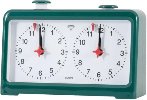 The House of Staunton Reloj de ajedrez analógico de cuarzo diamante Verde