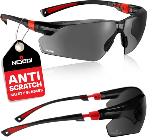 Miniatura 13 de NoCry Gafas de sol de seguridad para el trabajo y los deportes con lentes envolventes tintadas verdes resistentes a los arañazos y agarres Negro &
