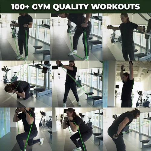 Miniatura 2 de Gorilla Bow Resistance Bands with Handles Quick-Lock Multi-Layer Exercise Bands for Work Out, Non Slip Grip for Full-Body Strength Training, Heavy