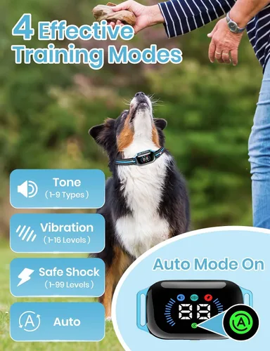 Miniatura 3 de Smart 2-in-1 Dog Shock and Bark Collar - AI Anti-Misoperation, 3300FT Remote Training Collar, IPX7 Waterproof, 4 Modes