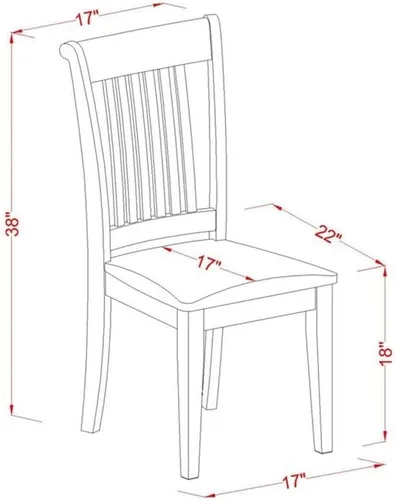 Miniatura 6 de East West Furniture Dublin - Juego de comedor de madera de 5 piezas con asiento de cojín en roble 2-Roble