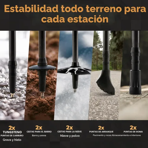 Miniatura 6 de Foxelli Bastones de senderismo de fibra de carbono – Bastones de senderismo ligeros plegables con empuñaduras de corcho, cerraduras de giro rápido