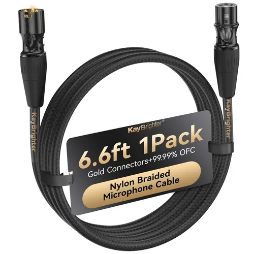 Miniatura 11 de XLR Cables de 3.3 pies, cable de micrófono profesional sin ruido, conectores dorados Rean-Neutrik, cable de micrófono equilibrado, 99.99% OFC, cable