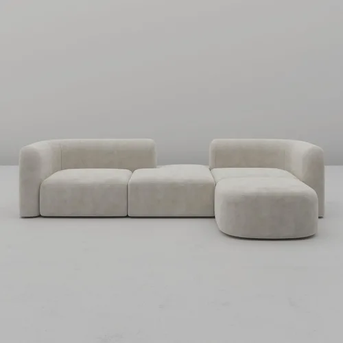 Miniatura 6 de Acanva - Sofá de lujo moderno de terciopelo con respaldo curvo, sofá minimalista cómodo para sala de estar y apartamento, seccional modular de 4