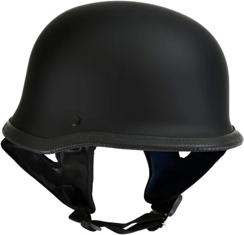 Miniatura 4 de Hot Leathers Plano negro El Hanz estilo alemán Vintage motocicleta medio casco HLT75