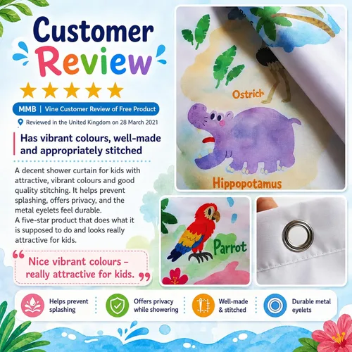 Miniatura 7 de DECOWALL Juego de cortinas de ducha con diseño de mapa del mundo de animales, impermeable, lavable, decorativo, 71 x 71 pulgadas, tela de poliéster