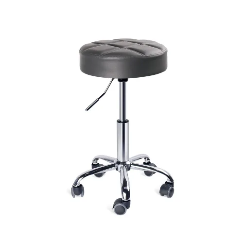 Miniatura 3 de Taburetes redondos con ruedas de leopardo, taburete médico ajustable de trabajo con ruedas (gris)