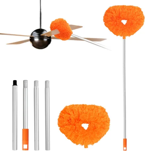 Miniatura 7 de Limpiador de ventilador de techo reutilizable de microfibra para ventilador de techo, limpiador extraíble con poste de extensión que se ajusta de 13