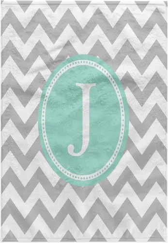 Miniatura 11 de 3dRose Toalla, Letra C Gris y Blanco Chevron con Monograma Menta Personal Inicial C