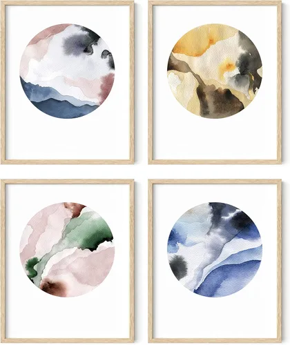 Miniatura 70 de HAUS AND HUES Arte abstracto para pared en blanco y negro, juego de 4 pósteres minimalistas en blanco y negro para paredes, pósteres estéticos Juego