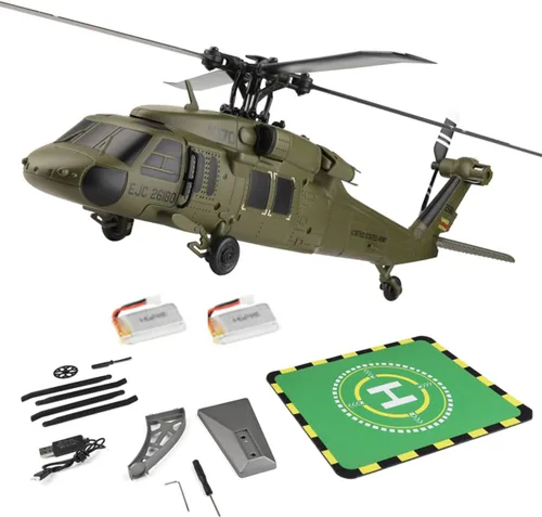 Miniatura 11 de WL K170 Blackk Hawk UH-60L 170, Helicópteros militares RC para adultos, 2.4G 4CH Flybarless Helicóptero RC con acelerador ajustable izquierdo