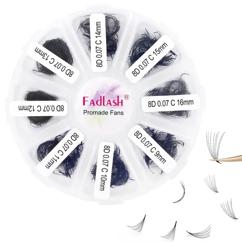 Miniatura 87 de Extensiones de Pestañas Rizo D 0.59-0.79 pulgadas Bandeja Mixta Seda Extensiones de Pestañas Clásicas Suministros Extensiones de Pestañas