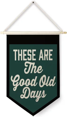Qpenm Estas son las buenas viejas banderas colgantes de tela de pared vintage, estandartes colgantes con citas inspiradoras, decoraciones de pared