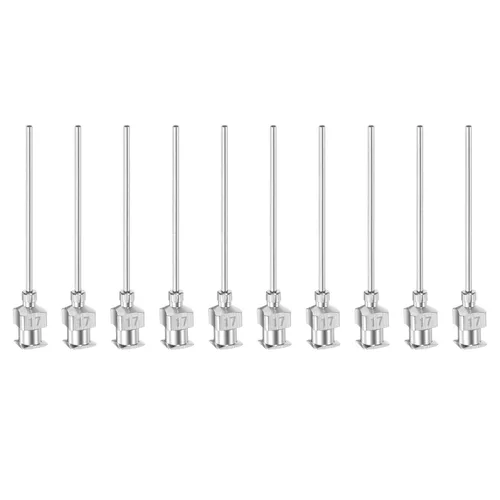 Miniatura 9 de HARFINGTON 10 agujas dispensadoras de acero inoxidable calibre 16, 1 1/2 pulgadas, tubo de aguja de pegamento de metal, puntas romas, Luer Lock