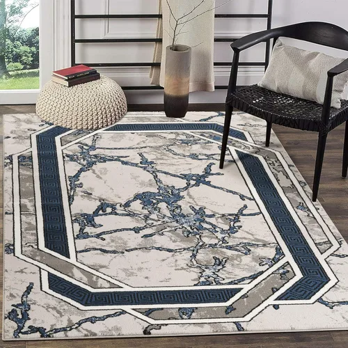 Miniatura 8 de Glory Rugs Alfombra moderna de 2x7, color marrón, beige, negro y crema, con textura de mármol, alfombra suave contemporánea para piso, con textura