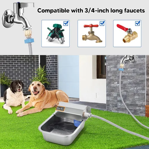 Miniatura 7 de Dispensador automático de agua para perros, dispensador de agua para perros de 3 L, alimentador de agua de acero inoxidable para interiores