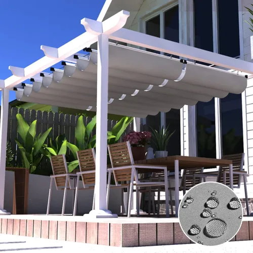 Miniatura 2 de Cubierta de Sombra para Pérgola de 3'×4' Impermeable Retráctil Toldo de Repuesto para Pérgola Vela de Sombra Deslizante con Herrajes de Cable
