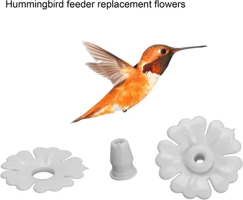 Miniatura 3 de 30 juegos de comedero para colibríes para colibríes, flores, flores, puertos de alimentación de pájaros, piezas de repuesto, suministros de jardín