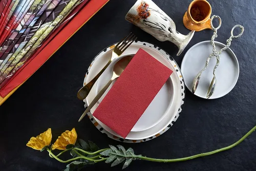 Miniatura 4 de Servilletas de papel rojo Tela desechable de lino como servilletas de cena Toallas de mano Toallas de mano Servilletas de papel suaves