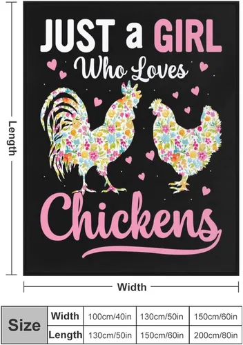Miniatura 3 de Manta de pollo para regalo, 40 x 30 pulgadas, bonita manta para niñas y mujeres, mantas negras suaves y peludas para regazo y silla