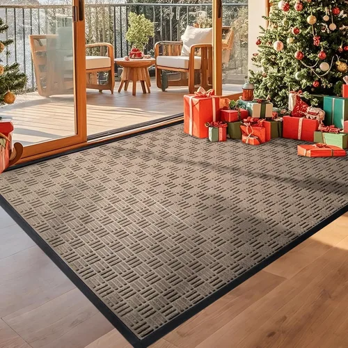 Miniatura 36 de Mibao Tapete para puerta delantera, resistente y duradero, tapete de bienvenida para interiores y exteriores, atrapador de suciedad, impermeable