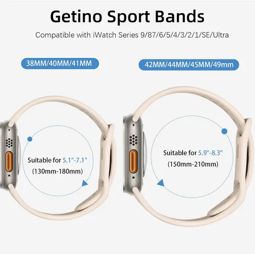 Miniatura 5 de Getino Compatible con Apple Watch Band de 1.575 in 1.496 in 1.614 in 1.732 in 1.772 in 1.811 in 1.929 in 1.654 in para mujeres y hombres, iWatch SE