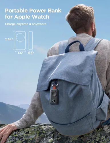 Miniatura 5 de JOYROOM Cargador inalámbrico portátil de 2000 mAh compatible con Apple Watch Series 11/10/9/8/7/6/5/4/3/2/1/SE/UItra 3/UItra 2/Ultra, cargador Negro